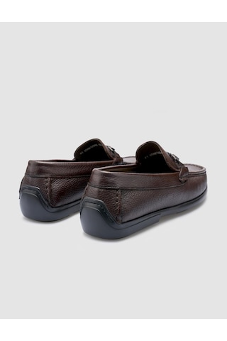Cabani %100 Hakiki Deri Kahverengi Toka Detaylı Erkek Loafer Kahverengi