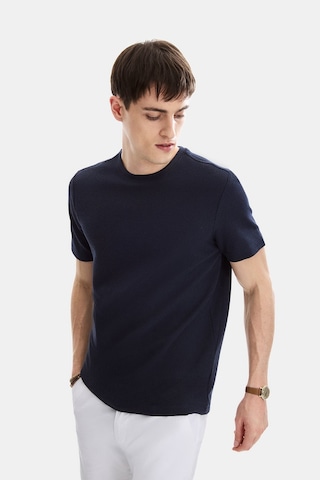Backandbond Lacivert Regular Fit Örme Bisiklet Yaka Tişört
