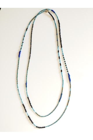 K87 Minimal, Zarif Boncuk, Dolamalı Kolye Çok REnkli