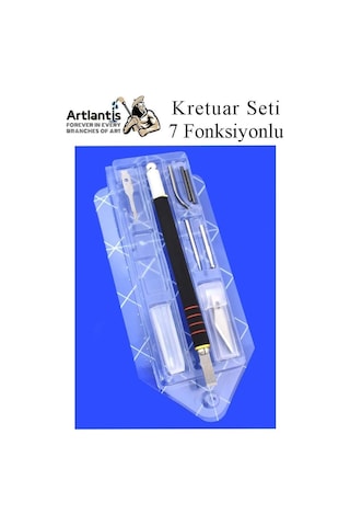 Kretuar 7 Fonksiyonlu Yedek Bıçaklı 1 Paket Hobi Maket Tasarım Çelik Alaşımlı Paslanmaz Hassas Kesim B