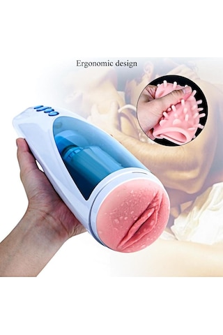 Erotixshop M10 Ileri Geri 360 Rotasyon Ses Özellikli Titreşim Vantuzlu Otomatik Mastürbatör
