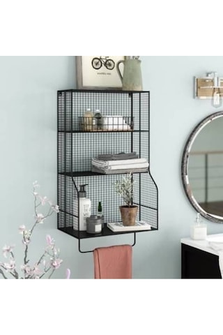 Metal Havluluk Banyo & Mutfak Duvar Rafı Wd-218 Siyah