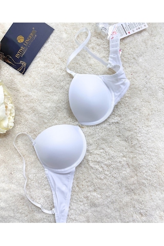 Le Jardin Fleur Basic Push-up Aksesuar Detaylı Sütyen-7055 Beyaz