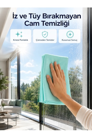 Çok Amaçlı Mikrofiber Cam Bezi Cam Ayna Duşakabin Ve Parlak Yüzey Temizlik Bezi Diğer
