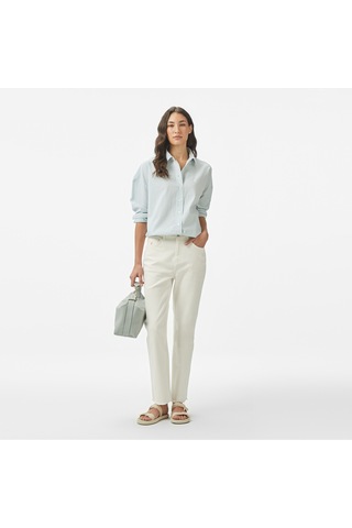 Nautica Kadın Yeşil Regular Fit Çizgili Gömlek Çizgili 55w057t Yeşil