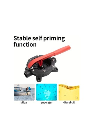 Xuweiwei 1 Adet El Pompası Siyah Kırmızı Diyafram Manuel Pompa Abs Malzeme Yağ Su Atık Su Transferi Kolay Kullanım Bakım Gerektirmez