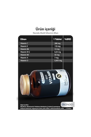 Nondo Vitamins Multivitamin Men 30 Tablet