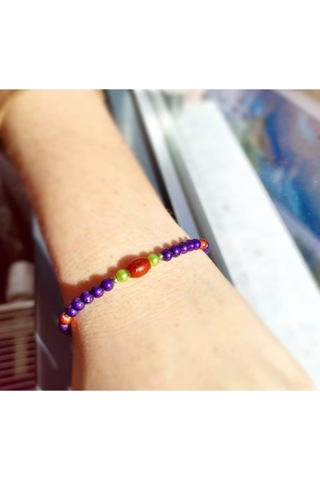 Oriental Kuyumculuk Jewellery Mor Taşlı Dizim Bileklik Mor