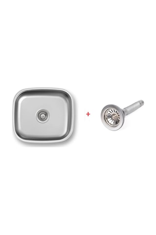 Bloom Ege Lux Kare Tezgah Altı Eviye 40 x 45 CM + 430 Kalite Düz Büyük Kafa Sifon