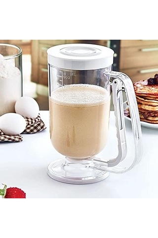 Pratik Hamur Dağıtıcı Pancake Muffin Akıtma Kabı, Çok Renkli, Medium Beyaz
