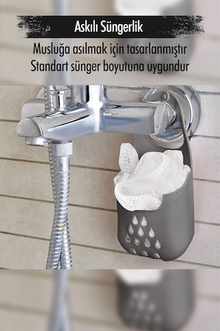 Silikon Askılı Süngerlik Siyah
