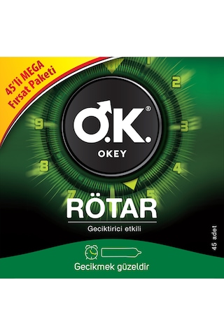 Okey Rötar 45'li Prezervatif&Okey Çilek Kayganlaştırıcı Jel 100ml