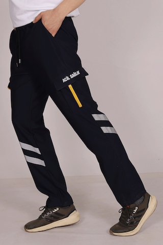 Lacivert Likralı 112 Acil Sağlık Pantolonu Unisex