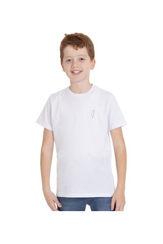 Zaytoon Unisex Çocuk Kısa Kollu Yan Boş Filistin Haritası Nakışlı Tişört Beyaz