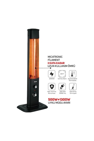 İnova Mauna Lüx Çift Düğmeli Lüx Dik Isıtıcı 1800w