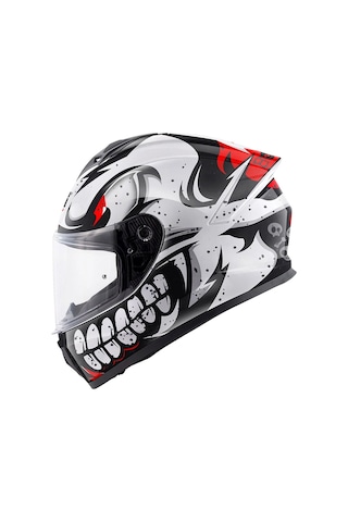 Gıvı 50.x Bones Kask Beyaz Kırmızı
