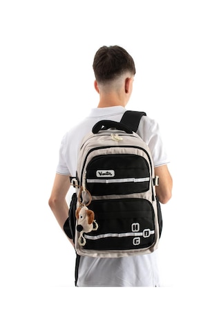 Ventis Unisex Okul Çantası Lise Ortaokul Sırt Çantası 43 30 Cm Su Geçirmez Kumaş Çok Cepli Vnt1-a Siyah