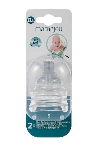 Mamajoo %0 Bpa Silikon Biberon Emziği İkili 0+ Ay No: 1