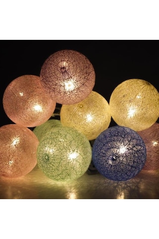 Orbus Koton Led Işık Zinciri - Renkli - 1,55 M Renkli