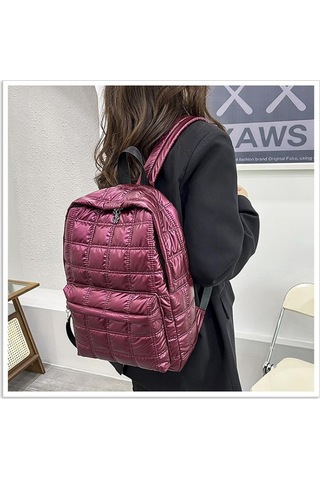 Altın Büyük Kapasiteli Kadın Moda Trendi Işlemeli Pamuklu Giyim Sırt Çantası Açık Eğlence Turizm Sırt Çantası Altın