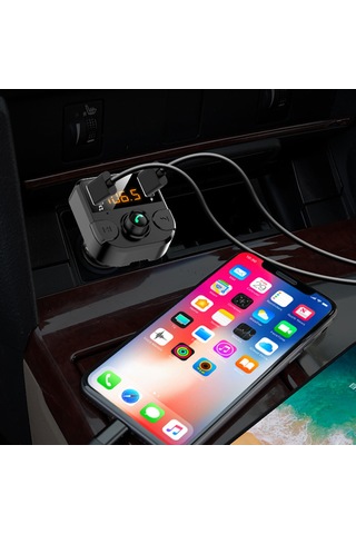 12v-24v Araçlarla Uyumlu, Çok Fonksiyonlu Bluetooth Car Fm Vericisi