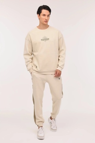 Lumberjack Filaz Erkek Bej Yuvarlak Yaka Sweatshirt Bej