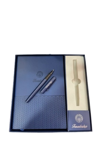 Fenerbahçe Premium Defter & Kalem Hediye Seti Özel Tasarım Lacivert Kutulu