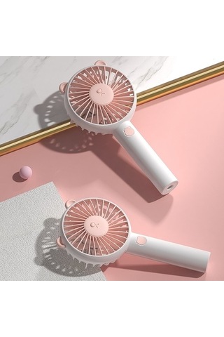 Zhkj Shop Mf003 Usb Bear Handhd Taşınabilir Fan Beyaz 9945 Beyaz