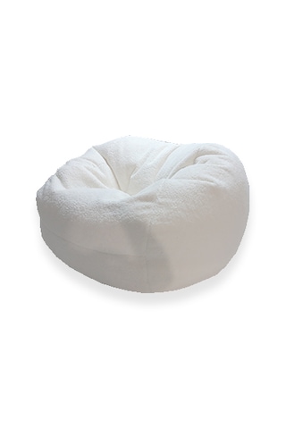 Peluş Armut Koltuk Kuzu Yünü Tarzında Beyaz