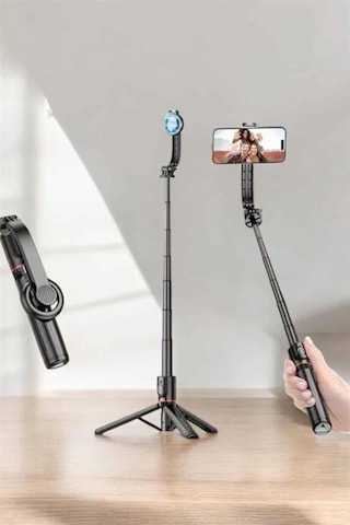 Ceylan Adam Kumandalı Tripod Telefon Tutucu Selfie Çubuğu 360 Derece Dönebilen