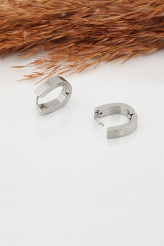 Kadın Çelik Basic Geometrik 1 5 Cm Elips Moldel Klipsli Küpe Çelik