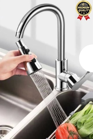 Yeni Seri Kaliteli Şık 3 Fonksiyonlu 720 Derece Dönebilen Mutfak Lavabo Banyo Metalik Musluk Başlığı Çok Renkli