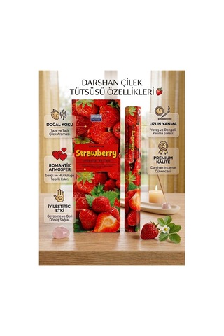 Darshan Strawberry Çilek Kokulu Çubuk Tütsü 20 Adet