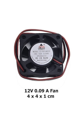 12v Dc 0.09a Brushless Soğutucu Fan 4x4x1 Cm Kasa Dvr Modem 3d Yazıcı Step Motor Uyumlu Minik Fan