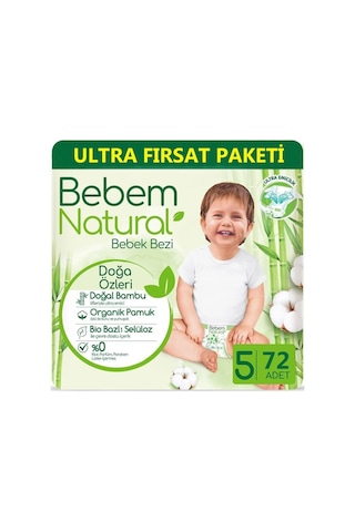 Bebem Natural Bebek Bezi 5 Numara Junior Avantaj Paket 288 Adet 4'lü