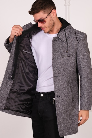 Plt8335 Dewberry Erkek Palto-diagonal Gri Diagonal Gri