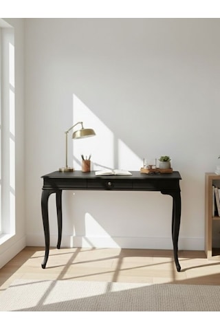 Regnum Fransız Still Ahşap Çalışma Masası 70x110 Siyah