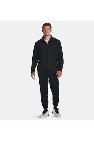 Under Armour Ua Armour Fleece 1/4 Zip Erkek Sweatshirt 1373358-001 Siyah