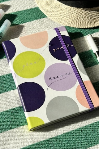 Venzi Art Sert Kapak Vegan Deri 192 Sayfa A5 80gr. Noktalı Defter Mor