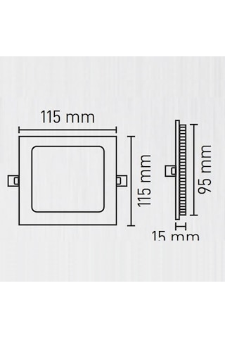 Maxled 6w Siyah Kasa Kare Sıva Altı Led Panel 3000k Günışığı