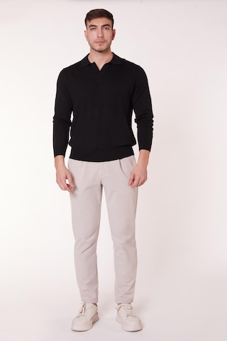 Braccas Erkek Beli Bağcıklı Yandan Cepli Slim Fit Jogger Bej Pantolon Bej