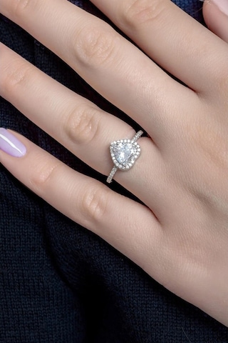 Brezza Lusso Jewelry Pırlanta Model Kalpli Tektaş Bayan Yüzük - 555846530