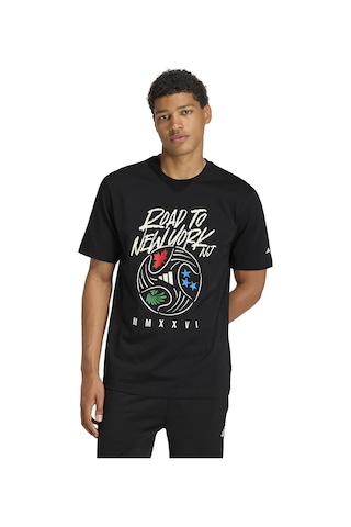 Fıfa World Cup 26 Road To Ny Nj Graphic Erkek Siyah Günlük Stil T-shirt Kb2533