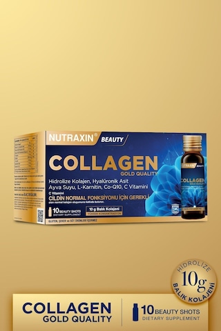 Nutraxin Collagen Gold Quality 10x50 Ml Marin Kolajen, Q10, Biotin, Hyalüronik asit