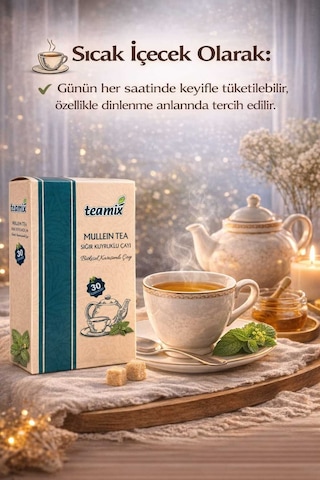 Mullein Tea Sığır Kuyruğu Bitkisel Karışımlı 60 Gr 30 Süzen Poşet