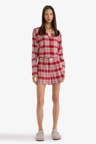 Defacto Regular Fit Flanel Kareli Şort Pijama Altı-fall İn Love F3675ax25wnbr196 Bordo-br196