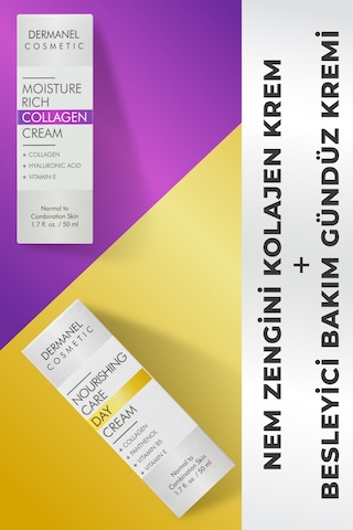 Dermanel Besleyici Bakım Gündüz Kremi 50 ML + Dermanel Nem Zengini Kolajen Krem 50 ML