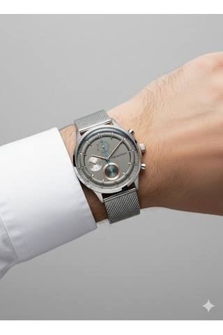 For Motion Erkek Kol Saati Gümüş Renk, Gümüş Kadran - Fc.1330fh.01, 2 Yıl Garantili Gümüş