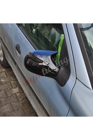Peugeot 206 Batman Ayna Kapak Piano Black - M4 Model Parlak Siyah