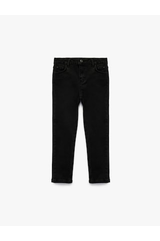 Koton Beli Ayarlanabilir Lastikli Cepli Denim Pantolon Siyah 6skb40006td Siyah